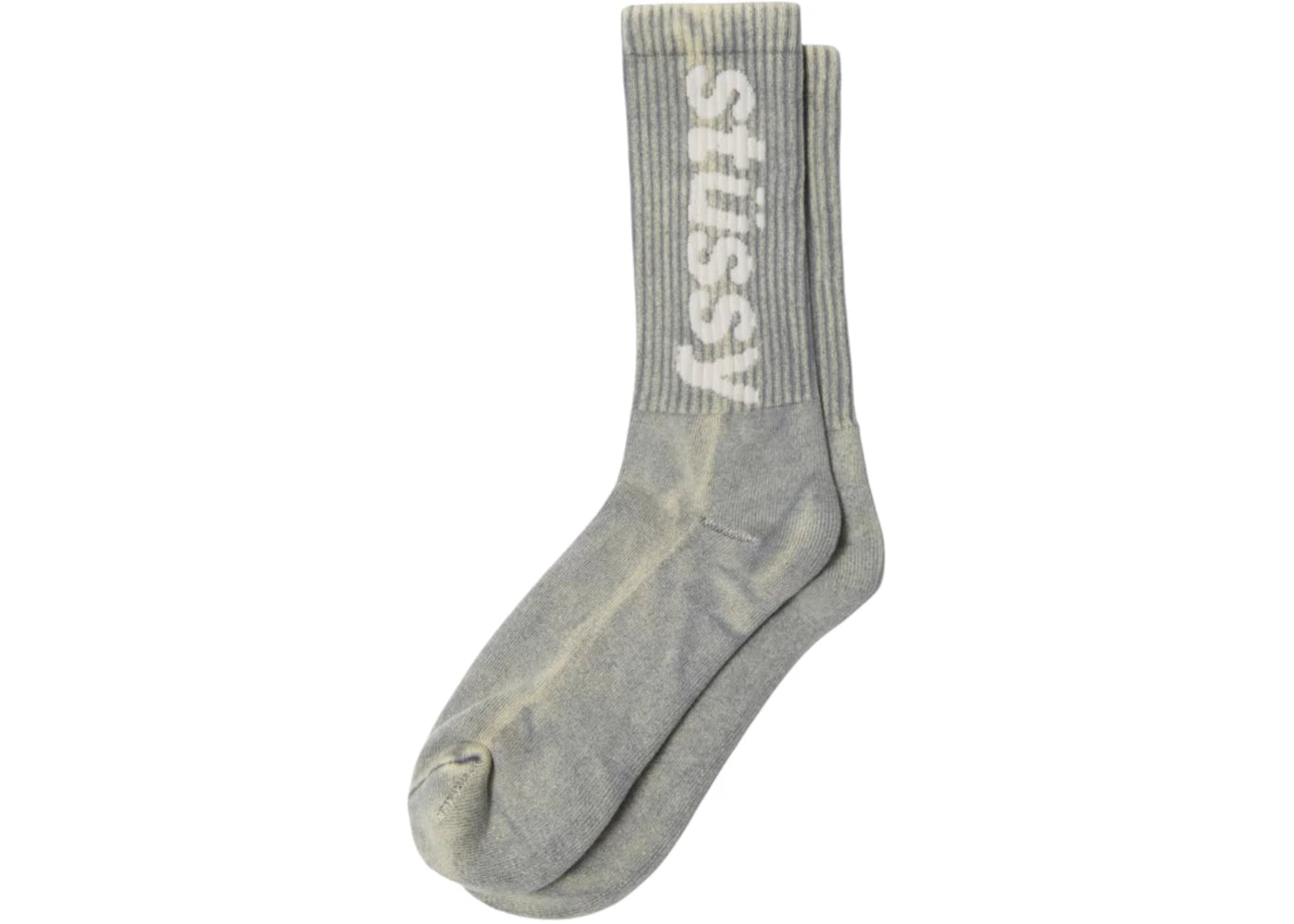 Stussy Washed Helvetica Crew Sock Grey